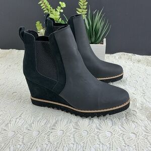 Black Wedge Chelsea Booties - Stylish Comfort